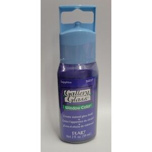 Plaid Gallery Glass Window Color Sapphire 16037 Stained Glass Paint 2oz Blue